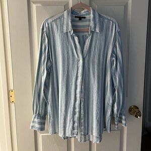Striped button-down women’s blouse from Banana Republic